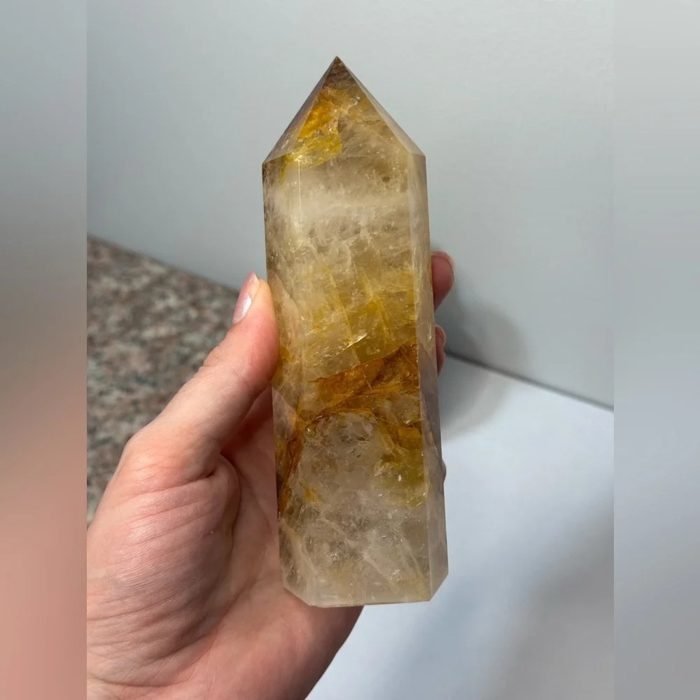 Golden Healer Quartz Crystal Tower